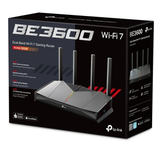 Роутер беспроводной TP-Link Archer GE230 BE3600 100/1000/2500BASE-T черный