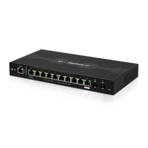 Маршрутизатор Ubiquiti EdgeRouter 12  ER-12  Ubiquiti маршрутизатор 4 ядра (1 ГГц), 10х 1G RJ45, 2х SFP, раздача PoE,  ER-12  (023962)
