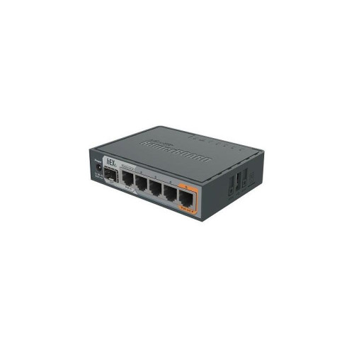 Маршрутизатор/ hEX S 5x Gigabit Ethernet, SFP, Dual Core 880MHz CPU, 256MB RAM, USB, microSD, RouterOS L4, IPsec hardware encryption support and The Dude server package