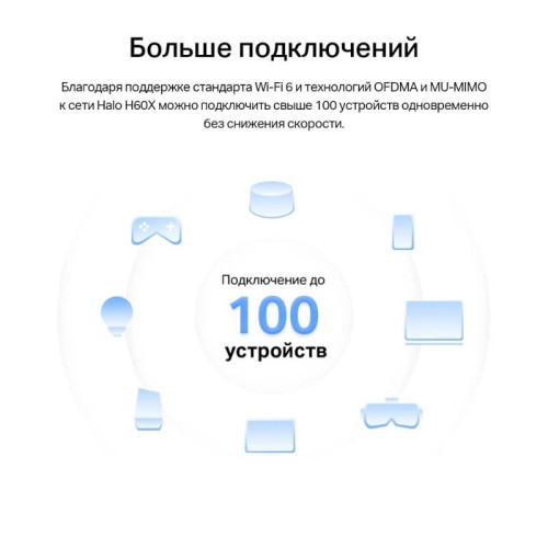 Бесшовный Mesh роутер Mercusys Halo H60X(2-pack) AX1500 10/100/1000BASE-TX белый (упак.:2шт)