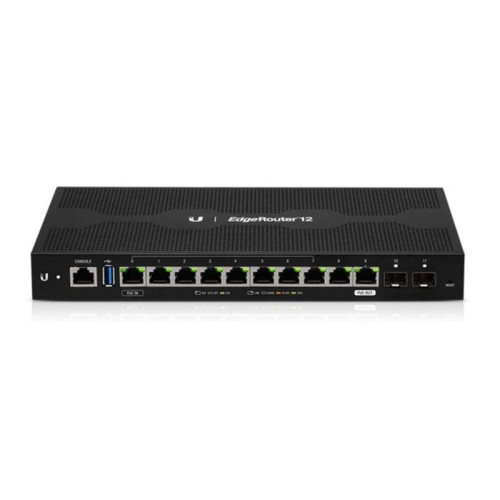 Маршрутизатор Ubiquiti EdgeRouter 12  ER-12  Ubiquiti маршрутизатор 4 ядра (1 ГГц), 10х 1G RJ45, 2х SFP, раздача PoE,  ER-12  (023962)