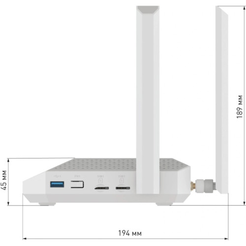 Роутер беспроводной Keenetic Netcraze Hero 5G (NC-4110) AX3000 10/100/1000/2500BASE-TX/4G cat.12 белый