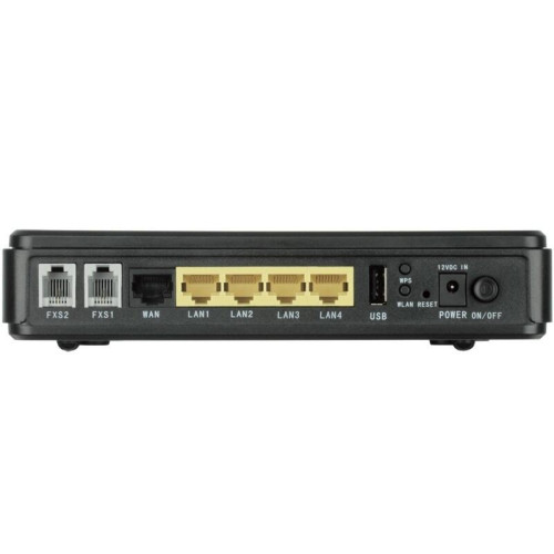 Маршрутизатор/ DVG-N5402SP/2S1U N300 Wi-Fi Router, 100Base-TX WAN, 4x100Base-TX LAN, 2x5dBi internal antennas, 2xFXS+USB ports, 3G/LTE support
