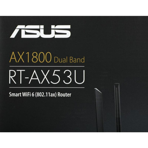 Роутер беспроводной Asus RT-AX53U AX1800 10/100/1000BASE-TX/4G ready черный