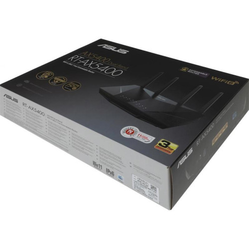 Роутер беспроводной Asus RT-AX5400 AX5400 10/100/1000BASE-TX/4G ready черный