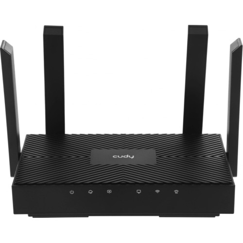 Маршрутизатор CUDY AX3000 Gigabit Wi-Fi 6 Mesh Router Dual Band, Chipset MT7981BA+MT7976CN+MT7531AE, 802.11ax/ac/a/b/g/n, 2402Mbps at 5GHz + 574Mbps at 2.4GHz, 4 10/100/1000Mbps Ports, 4 x 5dBi fixed antennas, WiFi router/AP/ Repeater/WISP Mode, PPTP/L2TP