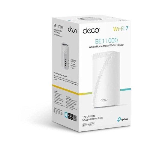 Бесшовный Mesh роутер TP-Link Deco BE65 Pro BE11000 100/1000/2500/5000BASE-T белый (упак.:2шт)