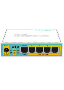 Роутер MikroTik hEX PoE lite (RB750UPR2) 10/100BASE-TX белый
