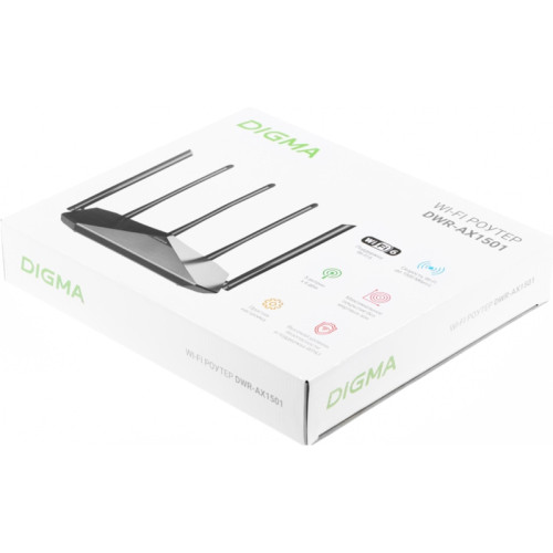 Роутер беспроводной Digma DWR-AX1501 AX1500 10/100/1000BASE-TX черный Роутер беспроводной Digma DWR-AX1501 AX1500 10/100/1000BASE-TX черный