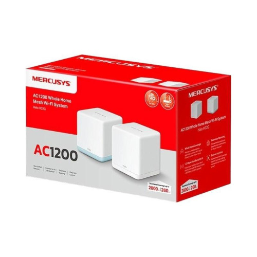 Бесшовный Mesh роутер Mercusys Halo H32G(2-pack) AC1200 100/1000/10000BASE-T белый (упак.:2шт)