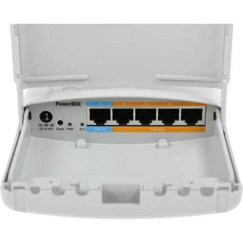 Маршрутизатор MikroTik PowerBox (RB750P-PBR2) 10/100BASE-TX белый