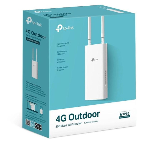 Роутер беспроводной TP-Link TL-MR100-Outdoor N300 10/100BASE-TX/3G/4G белый