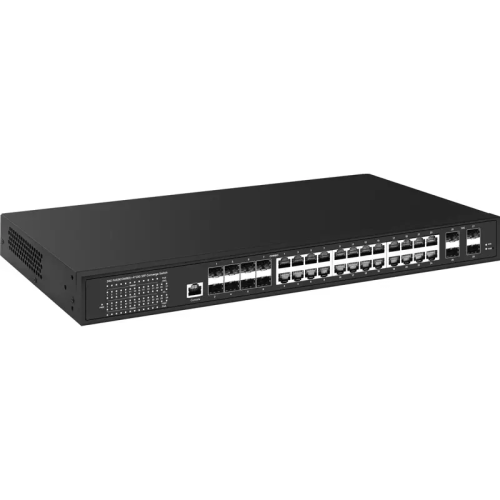 Управляемый L3 PoE коммутатор Gigabit Ethernet на 16xGE RJ-45 c PoE + 8xGE Combo (RJ-45 + SFP) + 4x10G SFP+ Uplink. Порты: 16 x GE (10/100/1000 Base-T) с поддержкой PoE (IEEE 802.3af/at) + 8 x GE Combo Port (RJ-45 + SFP) + 4 x 10G SFP+ Uplink, Консольный Управляемый L3 PoE коммутатор Gigabit Ethernet на 16xGE RJ-45 c PoE + 8xGE Combo (RJ-45 + SFP) + 4x10G SFP+ Uplink. Порты: 16 x GE (10/100/1000 Base-T) с поддержкой PoE (IEEE 802.3af/at) + 8 x GE Combo Port (RJ-45 + SFP) + 4 x 10G SFP+ Uplink, Консольный