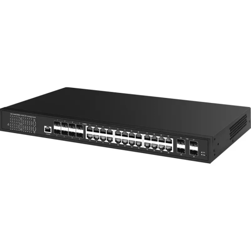 Управляемый L3 PoE коммутатор Gigabit Ethernet на 16xGE RJ-45 c PoE + 8xGE Combo (RJ-45 + SFP) + 4x10G SFP+ Uplink. Порты: 16 x GE (10/100/1000 Base-T) с поддержкой PoE (IEEE 802.3af/at) + 8 x GE Combo Port (RJ-45 + SFP) + 4 x 10G SFP+ Uplink, Консольный Управляемый L3 PoE коммутатор Gigabit Ethernet на 16xGE RJ-45 c PoE + 8xGE Combo (RJ-45 + SFP) + 4x10G SFP+ Uplink. Порты: 16 x GE (10/100/1000 Base-T) с поддержкой PoE (IEEE 802.3af/at) + 8 x GE Combo Port (RJ-45 + SFP) + 4 x 10G SFP+ Uplink, Консольный