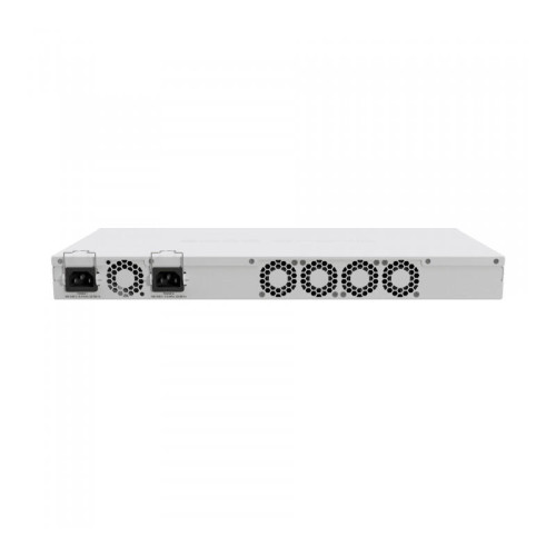 Маршрутизатор/ CCR2116-12G-4S+ Cloud Core Router with Amazon Annapurna Labs Alpine v3 AL73400 CPU (16-cores, 2GHz per core) and Marvell 98DX3255 switch-chip, 16GB RAM, 4xSFP+ cage, 13xGbit LAN, M.2 PCIe slot, RouterOS L6, 1U rackmount case, Dual PSU