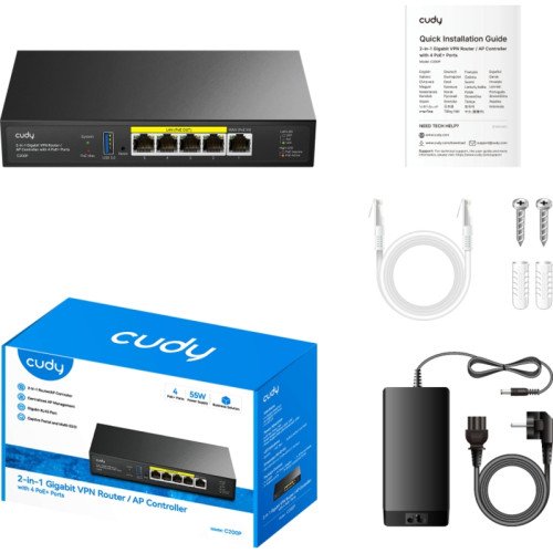 Контроллер Cudy C200P 10/100/1000BASE-TX Контроллер Cudy C200P 10/100/1000BASE-TX