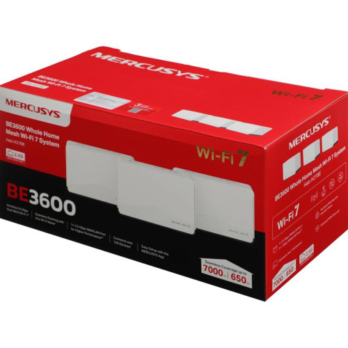 Бесшовный Mesh роутер Mercusys Halo H27BE (HALO H27BE(3-PACK)) BE3600 10/100/1000BASE-TX белый (упак.:3шт)