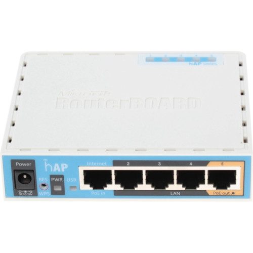 Роутер беспроводной MikroTik hAP (RB951UI-2ND) N300 10/100BASE-TX белый Роутер беспроводной MikroTik hAP (RB951UI-2ND) N300 10/100BASE-TX белый