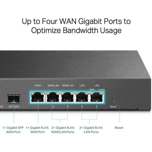 Маршрутизатор/ Gigabit Multi-WAN VPN Router, 1× Gb SFP WAN, 1× Gb RJ45 WAN, 2× Gb WAN/LAN RJ45, 2× Gb RJ45 LAN ports, Integration with Omada SDN Controller Маршрутизатор/ Gigabit Multi-WAN VPN Router, 1× Gb SFP WAN, 1× Gb RJ45 WAN, 2× Gb WAN/LAN RJ45, 2× Gb RJ45 LAN ports, Integration with Omada SDN Controller