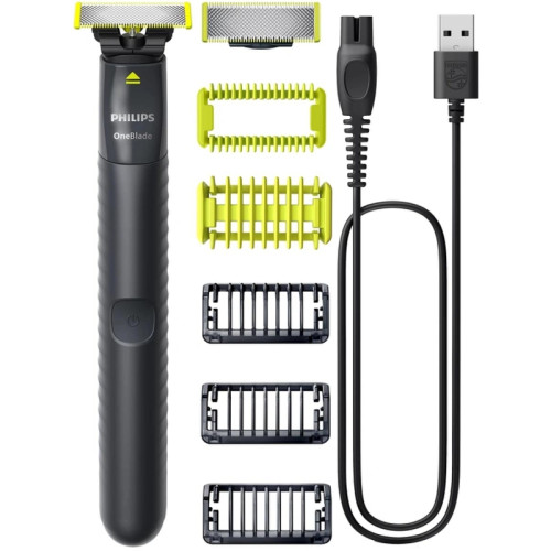 Триммер/ Триммер Philips OneBlade Pro QP1624/10 серый/зеленый 0.5Вт (насадок в компл:6шт)