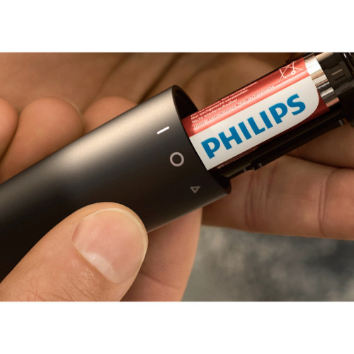 Триммер Philips/ Триммер Philips NT1620/15 Триммер для носа, роторный, водонепроницаемый корпус - пластик, цвет - черный, питание - батарейки АА