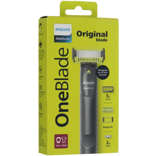 Триммер/ Триммер Philips OneBlade Pro QP1624/10 серый/зеленый 0.5Вт (насадок в компл:6шт)