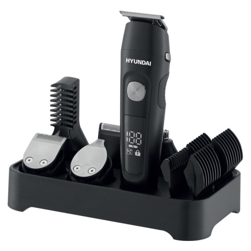 Машинка для стрижки/ Машинка для стрижки Hyundai H-HC7120 черный/серебристый 5Вт (насадок в компл:10шт)