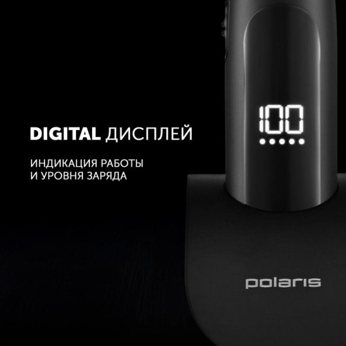 Машинка для стрижки/ Машинка для стрижки Polaris PHC 2500 черный 3Вт (насадок в компл:6шт)