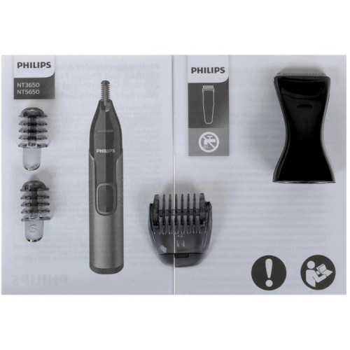 Триммер/ Триммер Philips Series 5000 NT5650/16 черный (насадок в компл:4шт)