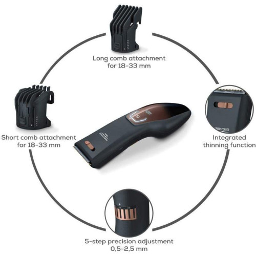 Машинка для стрижки/ Машинка для стрижки Beurer HR5000 черный (насадок в компл:2шт)