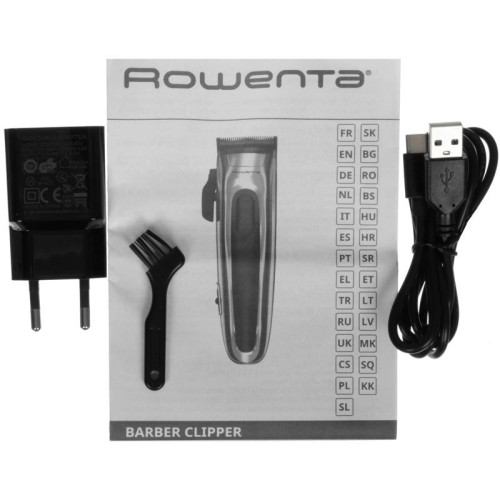 Машинка для стрижки/ Машинка для стрижки Rowenta TN1551E0 серебристый/черный (насадок в компл:12шт)