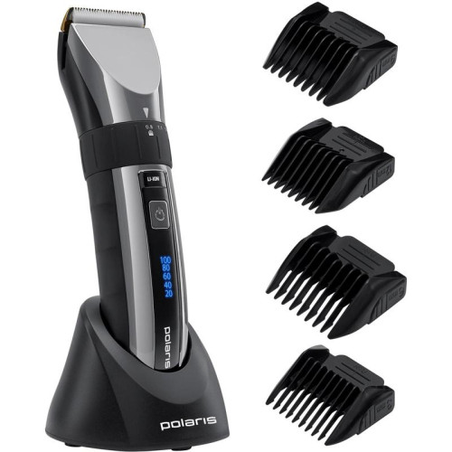 Машинка для стрижки/ Машинка для стрижки Polaris PHC 3017RC Argan Therapy Pro черный/серебристый (насадок в компл:5шт)