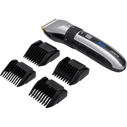 Машинка для стрижки/ Машинка для стрижки Polaris PHC 3017RC Argan Therapy Pro черный/серебристый (насадок в компл:5шт)
