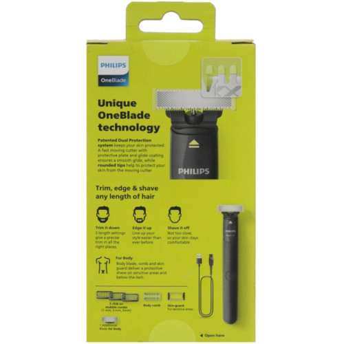 Триммер/ Триммер Philips OneBlade Pro QP1624/10 серый/зеленый 0.5Вт (насадок в компл:6шт)