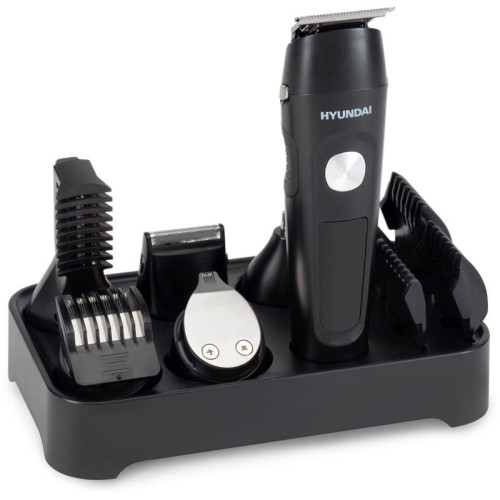 Машинка для стрижки/ Машинка для стрижки Hyundai H-HC7120 черный/серебристый 5Вт (насадок в компл:10шт)