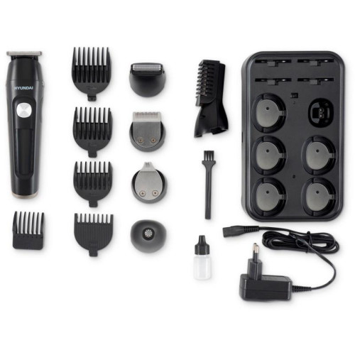 Машинка для стрижки/ Машинка для стрижки Hyundai H-HC7120 черный/серебристый 5Вт (насадок в компл:10шт)