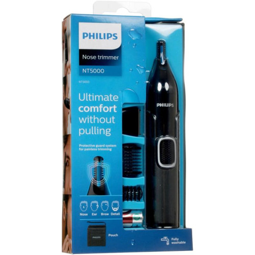 Триммер/ Триммер Philips Series 5000 NT5650/16 черный (насадок в компл:4шт)