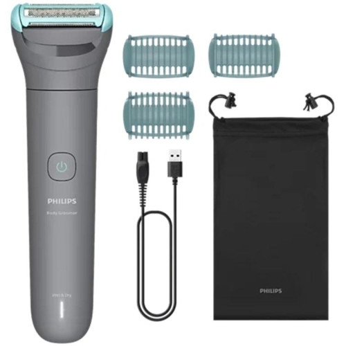 Триммер/ Триммер Philips Series 3000 BG3485/15 серый/бирюзовый (насадок в компл:3шт) Триммер/ Триммер Philips Series 3000 BG3485/15 серый/бирюзовый (насадок в компл:3шт)