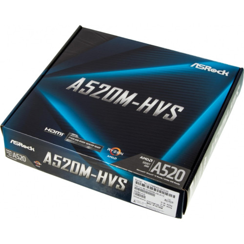 Материнская плата Asrock A520M-HVS Soc-AM4 AMD A520 2xDDR4 mATX AC`97 8ch(7.1) GbLAN RAID+VGA+HDMI [A520M-HVS]