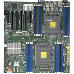 Материнская плата SuperMicro  MBD-X12DPI-NT6-B 3rd Gen Intel Xeon Scalable processors Dual Socket LGA-4189 (Socket P+) supported, CPU TDP supports Up to 270W TDP, 3 UPI up to 11.2 GT/s,Intel C621A,Up to 4TB RDIMM,DDR4-3200MHz Up to 4TB 3DS ECC LRDIMM,D