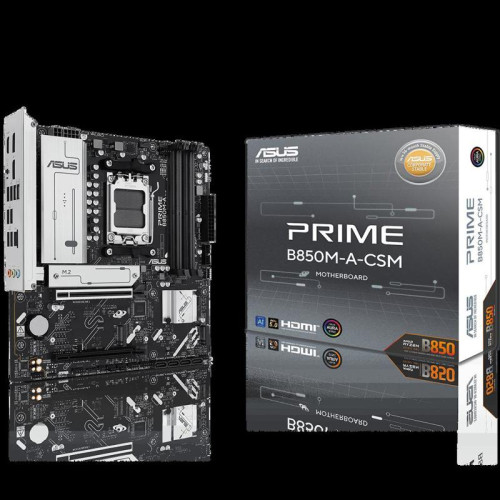 Материнская плата ASUS PRIME B850M-A-CSM AM5 mATX 4xDDR5 2xPCIEx16 3xM.2 2xDP HDMI 2.5GLAN