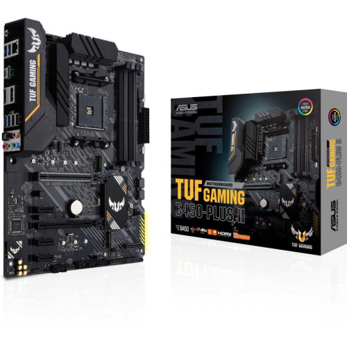 Материнская плата ASUS TUF GAMING B450-PLUS II Soc-AM4 AMD B450 4xDDR4 ATX AC`97 8ch(7.1) GbLAN RAID+HDMI+DP [TUF GAMING B450-PLUS II]