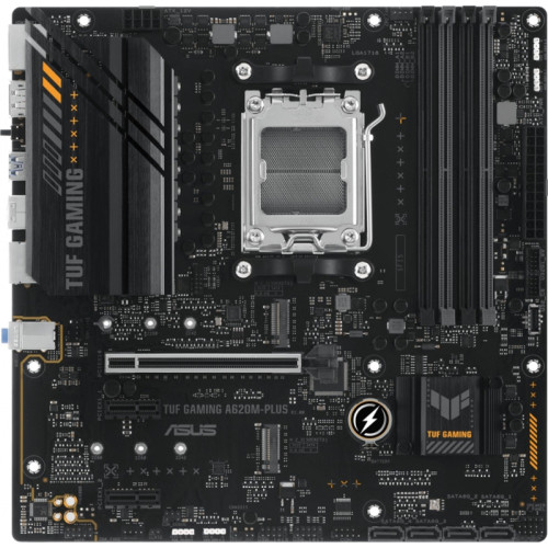 Материнская плата ASUS TUF GAMING A620M-PLUS SocketAM5 AMD A620 4xDDR5 mATX AC`97 8ch(7.1) 2.5Gg RAID+HDMI+DP [TUF GAMING A620M-PLUS]