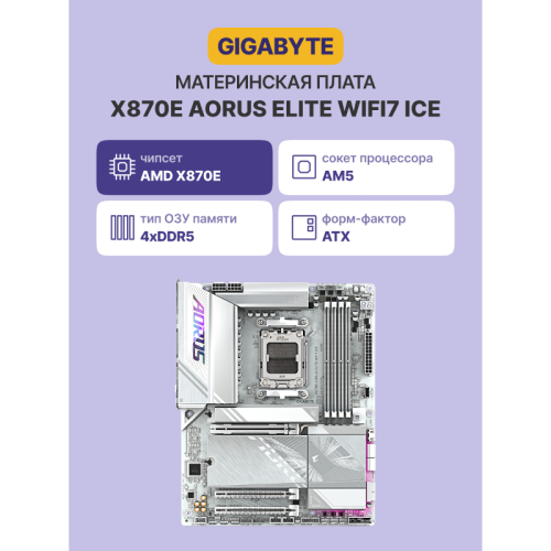 Материнская плата/ X870E A ELITE WF7 ICE