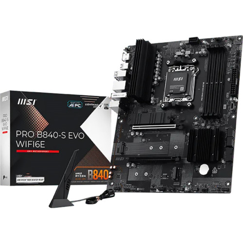 Материнская плата MSI PRO B840-S EVO WIFI6E Socket AM5 AMD B840 4xDDR5 ATX AC`97 8ch(7.1) 2.5Gg RAID+HDMI