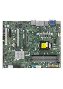 Материнская плата SuperMicro  MBD-X12SCA-F-B W-1200 CPU, 4 DIMM slots, Intel W480 controller for 4 SATA3 (6 Gbps) ports, RAID 0,1,5,10, 1 PCI-E 3.0 x4, 2 PCI-E 3.0 x16 slots, bulk (414437)