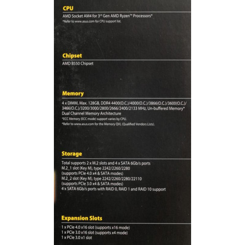 Материнская плата ASUS TUF GAMING B550M-PLUS Soc-AM4 AMD B550 4xDDR4 mATX AC`97 8ch(7.1) 2.5Gg RAID+HDMI+DP [TUF GAMING B550M-PLUS]