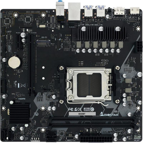 Материнская плата Biostar B650MT SocketAM5 AMD B650 2xDDR5 mATX AC`97 8ch(7.1) GbLAN RAID+HDMI+DP [B650MT]