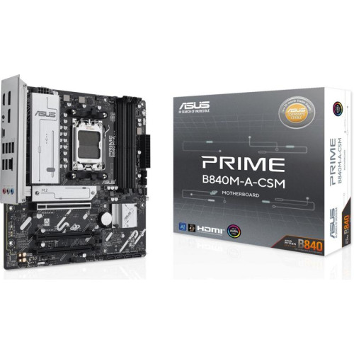 Материнская плата Asus PRIME B840M-A-CSM SocketAM5 AMD B840 4xDDR5 mATX AC`97 8ch(7.1) 2.5Gg RAID+VGA+HDMI+DP