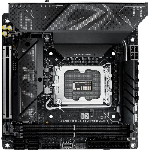 Материнская плата Asus ROG STRIX B860-I GAMING WIFI Soc-1851 Intel B860 2xDDR5 mini-ITX AC`97 8ch(7.1) 2.5Gg RAID+HDMI+DP